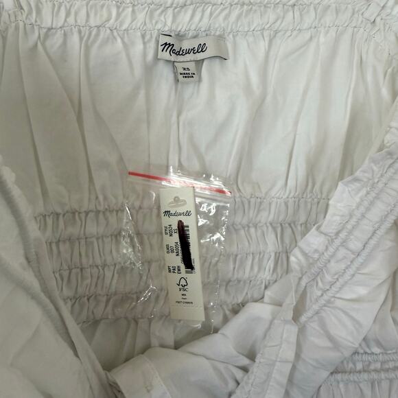 NWT Madewell Smocked Button-Front Top in Poplin Size XS - Picture 8 of 8